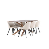 Piazza, Velvet Rektangulär matgrupp Beige,Svart, Mocka, 180 x 90