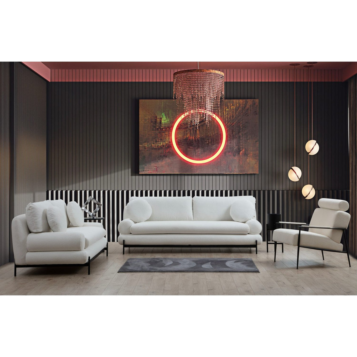 Livorno (188 x 85 x 92 cm) Vit 2-sitssoffa