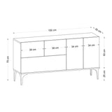 Surabaya (150 x 75 x 35 cm) Vit Svart Konsol