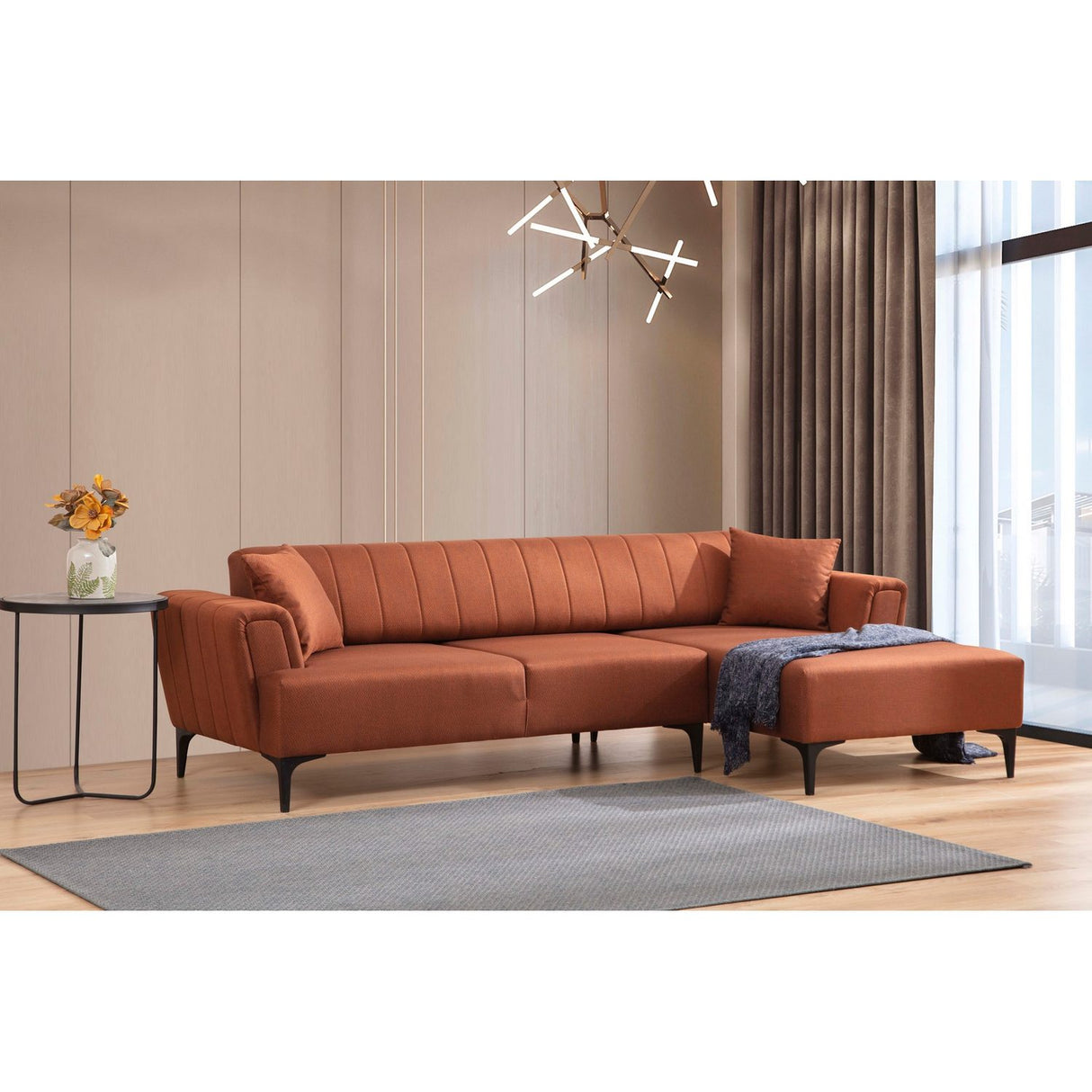 Reykjavik (270 x 95 x 77 cm) Hörnsoffa-bäddsoffa Höger