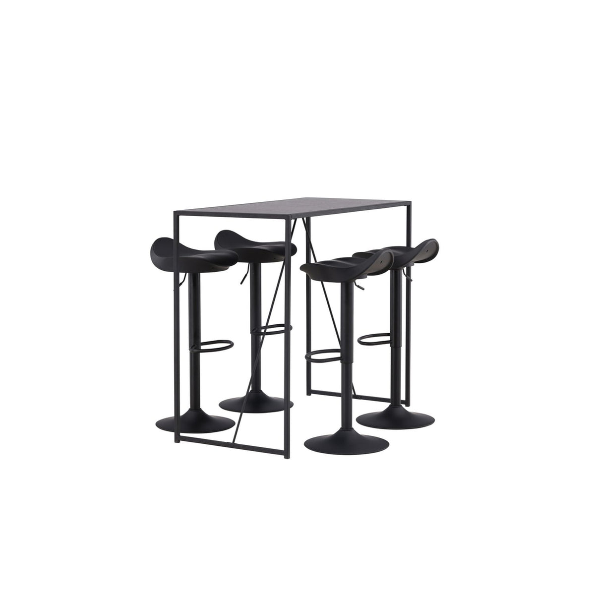 Brea, Adesto Rektangulär matgrupp Svart, Svart, 120 x 60