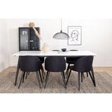 Jimmy, Velvet Rektangulär matgrupp Svart, Svart, vit, 195 x 90
