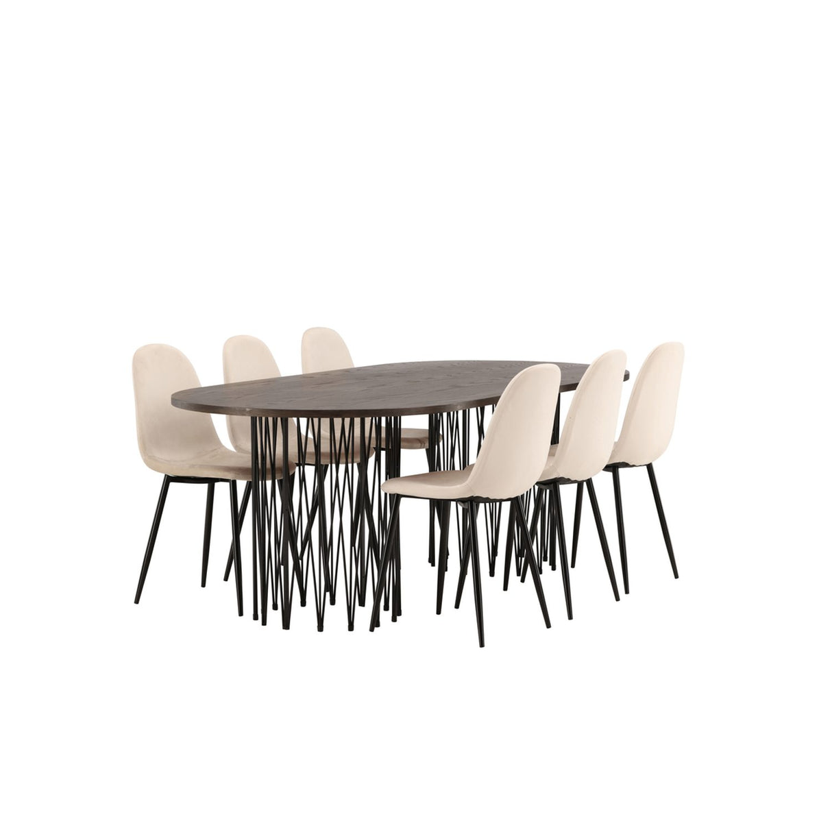 Stone, Polar Oval matgrupp Beige, Svart, Svart, Mocka, 220 x 100