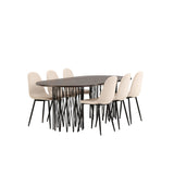 Stone, Polar Oval matgrupp Beige, Svart, Svart, Mocka, 220 x 100