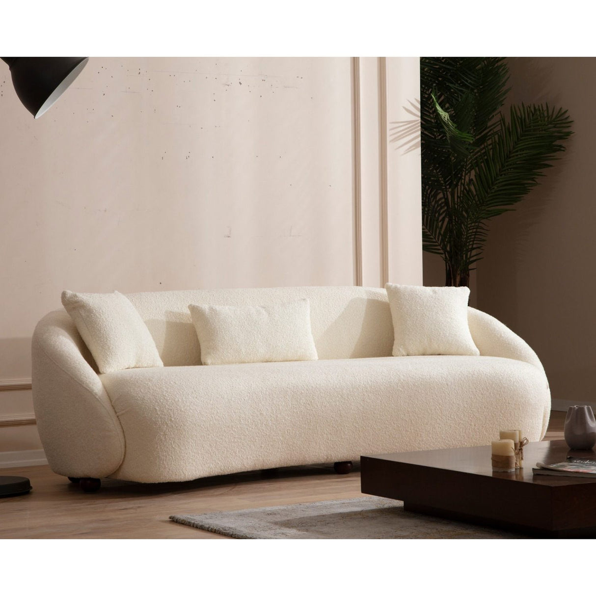 Siena Cream Bouclette (230 x 75 x 94 cm) Cream 3-sitssoffa