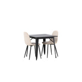 Tempe, Polar Rektangulär matgrupp Beige, Svart, Svart, 80 x 80