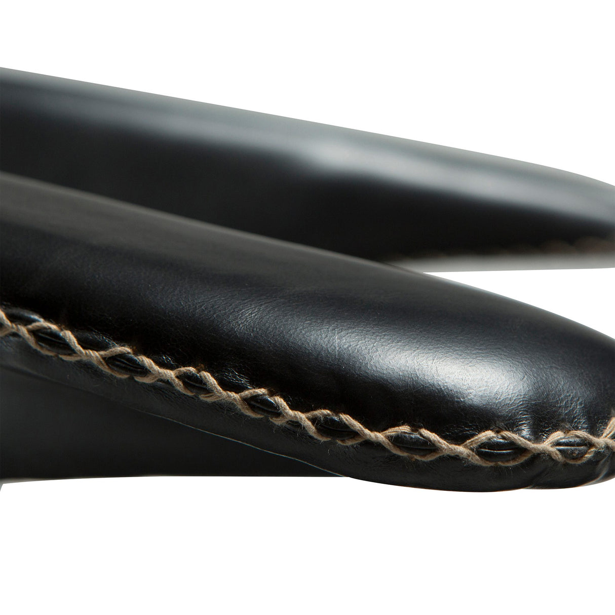 Flair Stol Vintage Black Art.Leather, Round Black