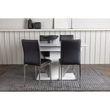 Disa, Lily Rektangulär matgrupp Svart,Silver, Grå,Vit, 120 x 80