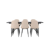 Astrid, Polar Rektangulär matgrupp Beige,Svart, Svart, 200 x 90