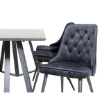 Marina, Velvet Deluxe Rektangulär matgrupp Svart, Svart, 180 x 90