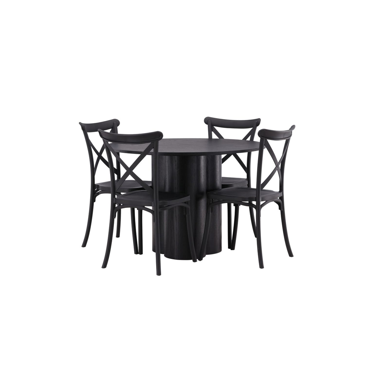 Olivia, Crosett Rund matgrupp Svart, Svart, 4st