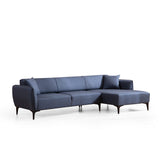 Gaborone (270-140 x 95 x 67 cm) Hörnsoffa Blå, Höger