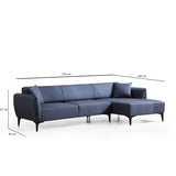 Gaborone (270-140 x 95 x 67 cm) Hörnsoffa Blå, Höger