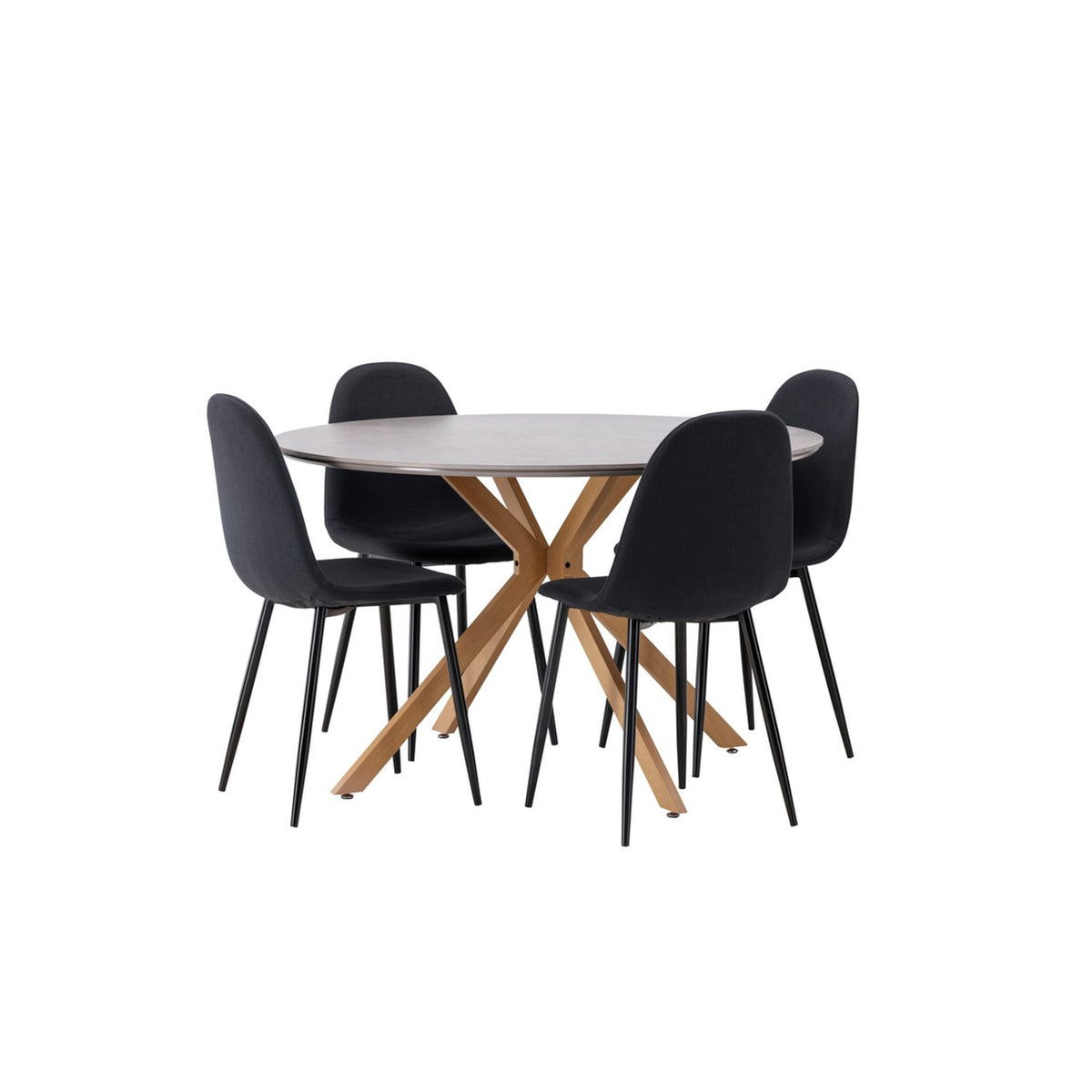 Piazza, Polar Rund matgrupp Svart, Grå, ⌀120