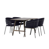 Kaseidon, Selma Rektangulär matgrupp Svart, Mörkbrun, 120 x 80