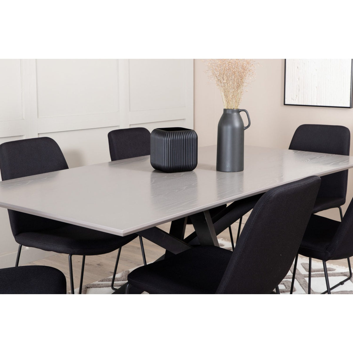 Piazza, Muce Rektangulär matgrupp Svart, Svart, mörkgrå, 180 x 90
