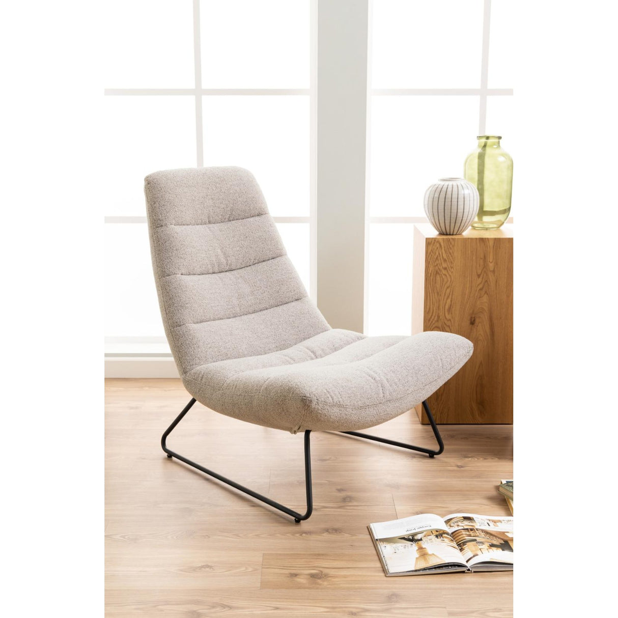 Pessac Loungefåtölj Monza tyg Beige