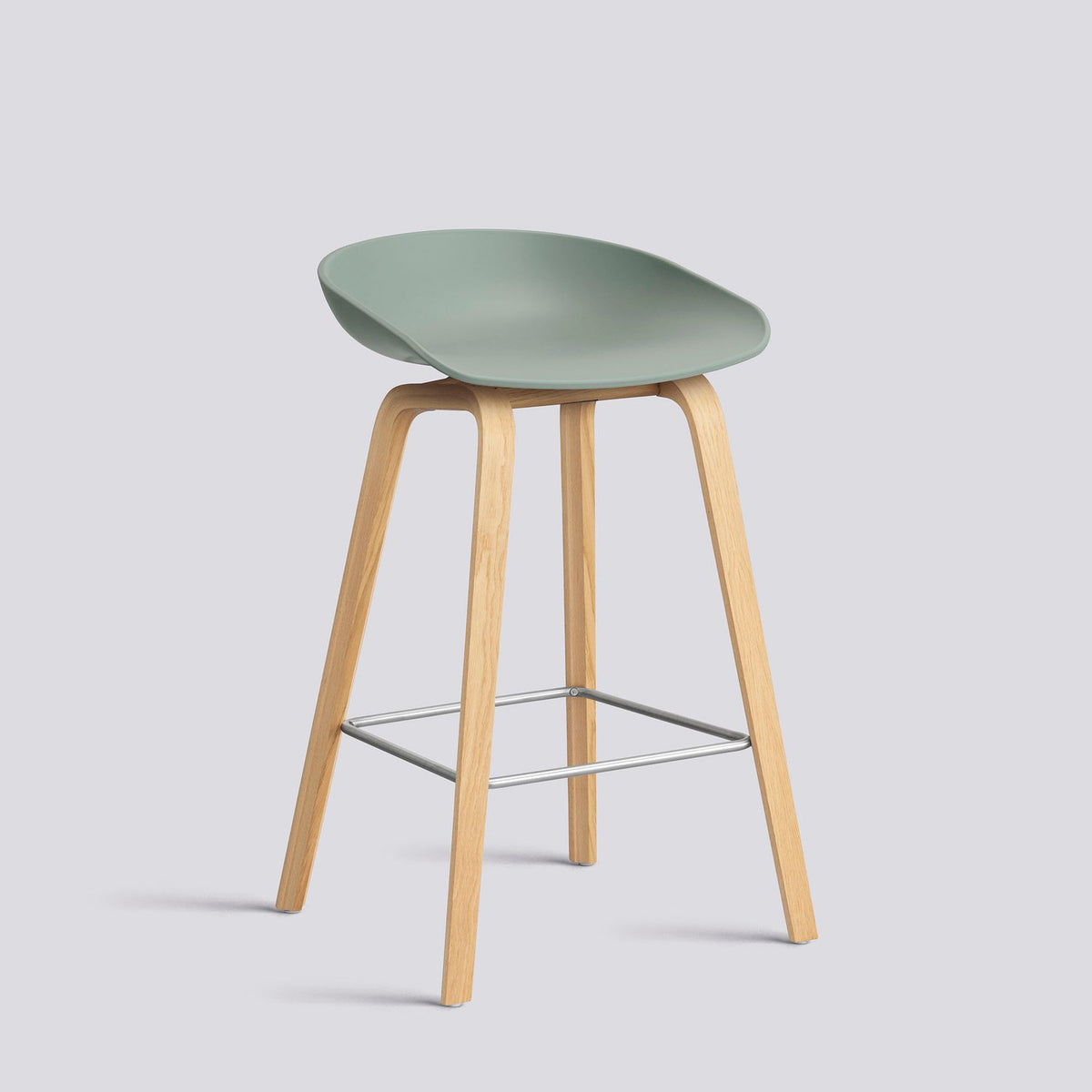 AAS 32 65 cm Barpall Fall green 2.0, ekfaner med vattenbaserad lack, Rostfritt stål
