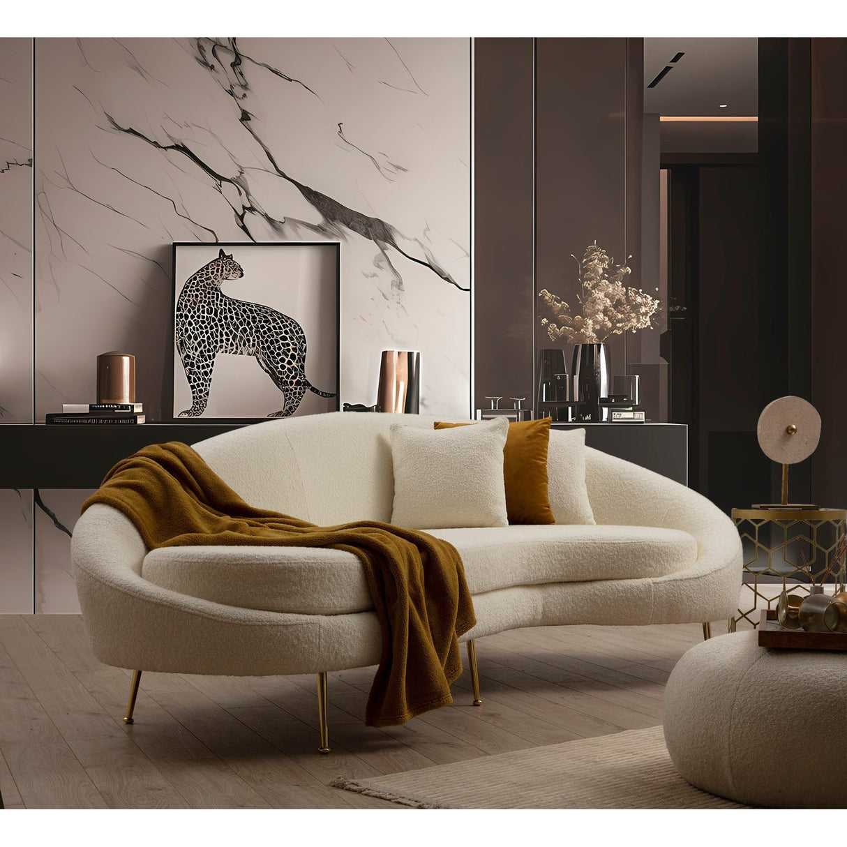 Luanda (255 x 85 x 120 cm) 3-sitssoffa Creme