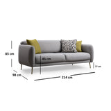 Sevilla 3-sits (214 x 98 x 85 cm) 3-sits bäddsoffa Grå