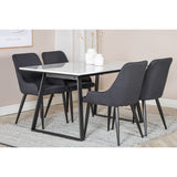 Estelle, Plaza Rektangulär matgrupp Svart, Svart, vit, 140 x 90