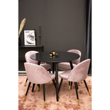 Plaza, Sammet Rund matgrupp Svart, Dammig rosa, Guld, Svart, ⌀100