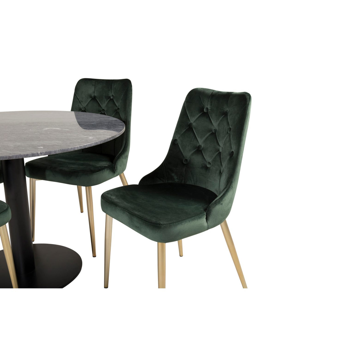 Estelle, Velvet Deluxe Rund matgrupp Svart