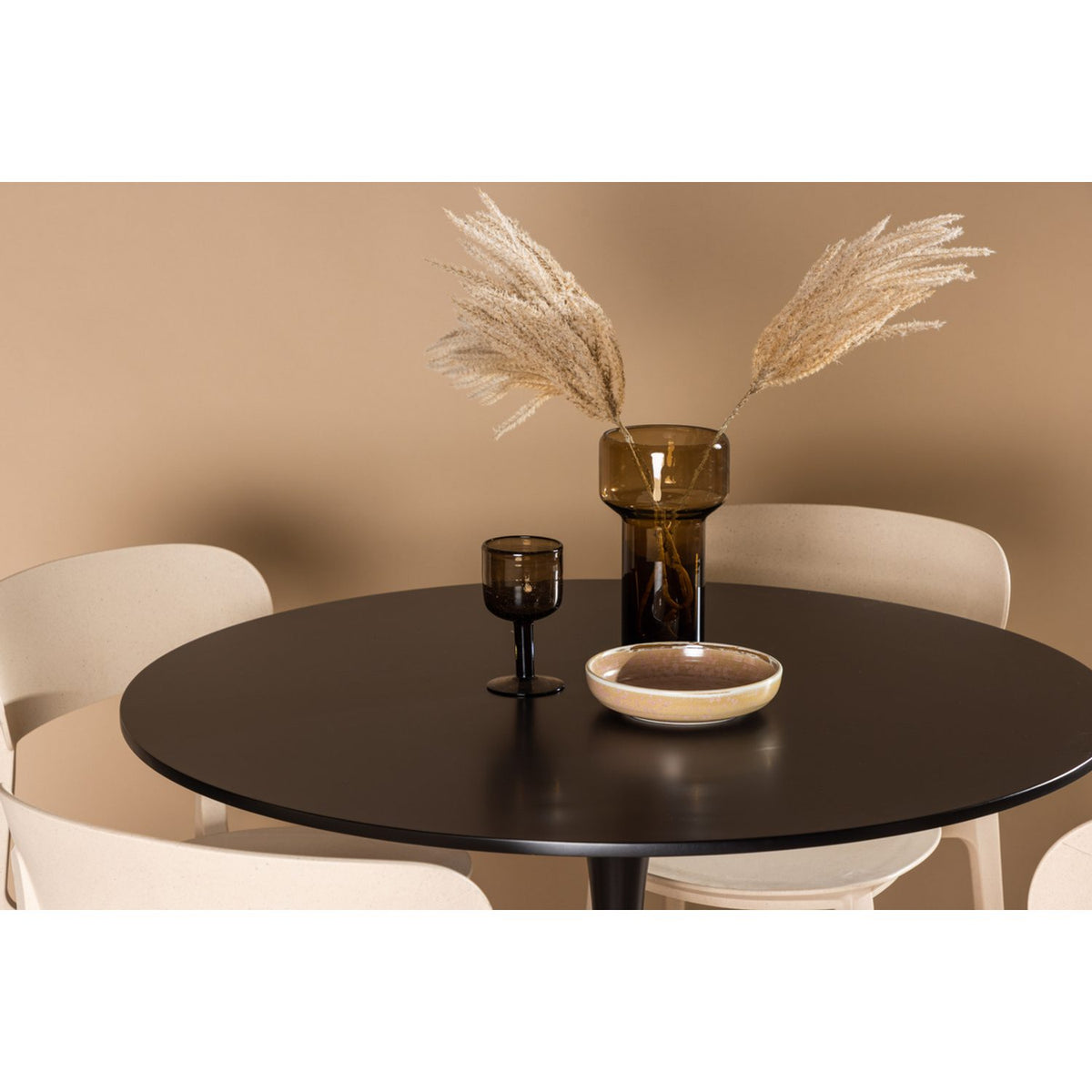 Glade, Åstol Rund matgrupp Beige, Svart, ⌀100