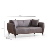 Napoli (160 x 67 x 95 cm) Dark Grey 2-sitssoffa