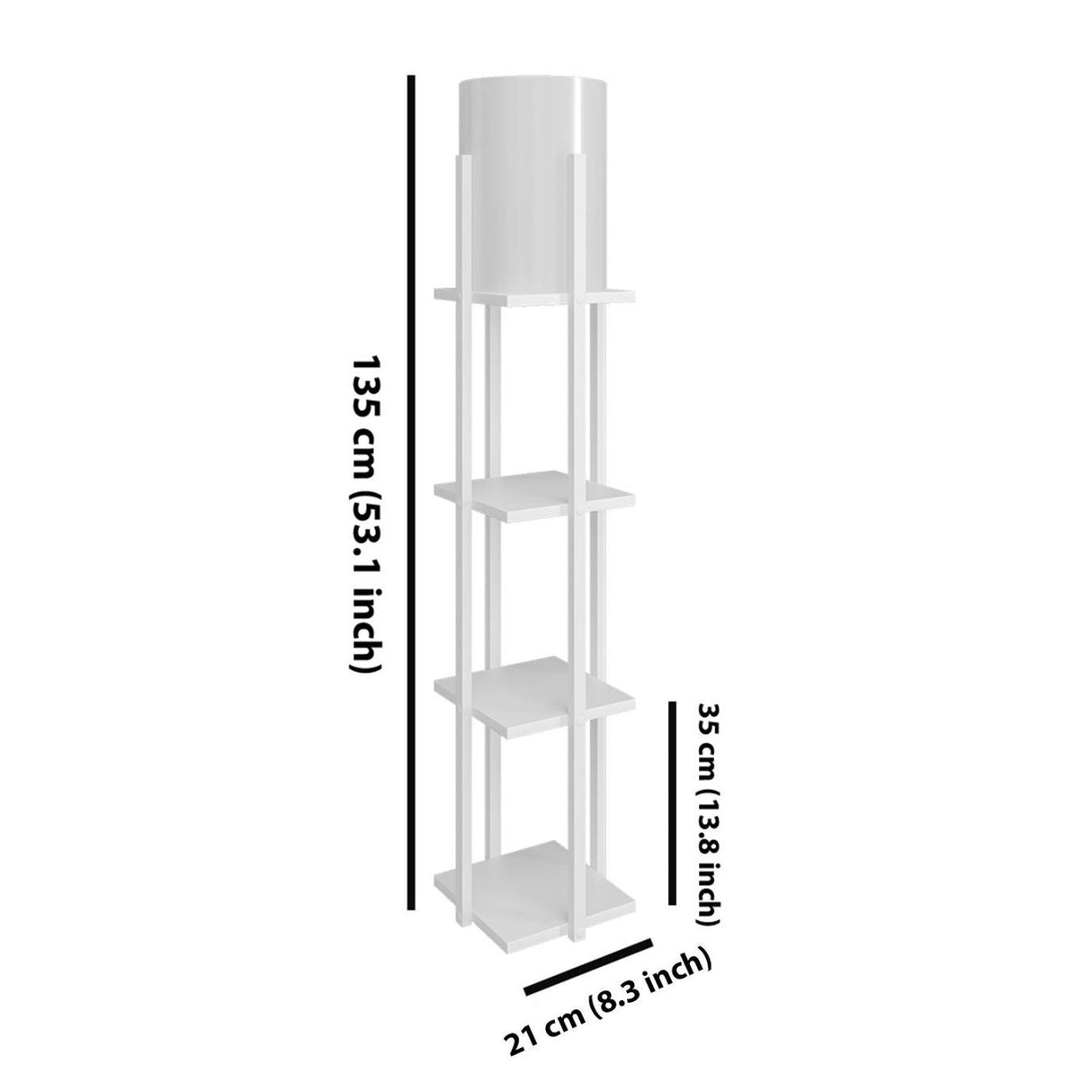 Dakar (21 x 21 cm) Golvlampa Vit Natur