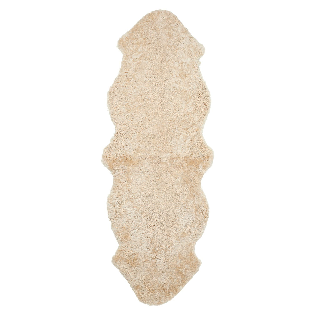 Curly Dubbel Fårskinn Fäll Beige Moonlight