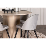 Olivia, Velvet Rund matgrupp Vitlaserad