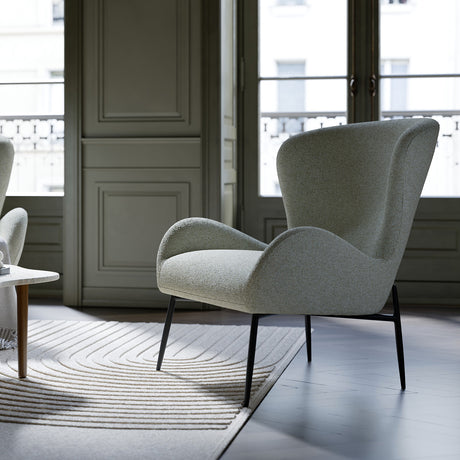 Glam Loungefåtölj Pebble Earth, Black Metal, 85 cm