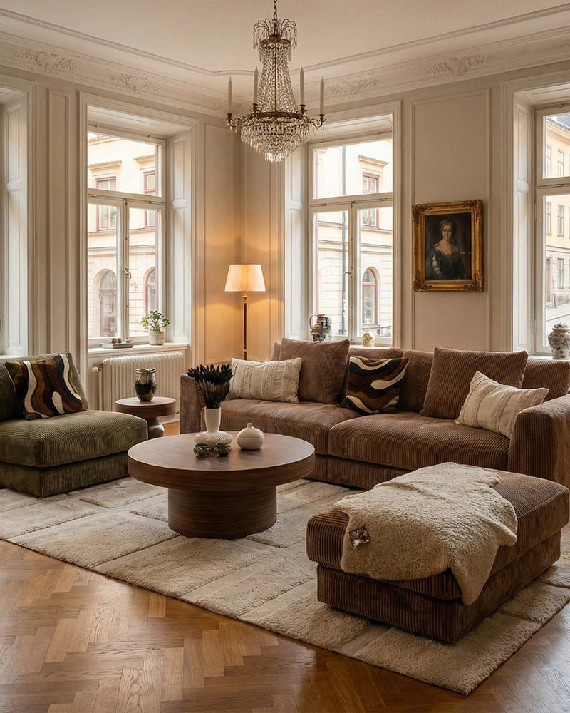 Chiara 3,5-Sits XL Lincoln Caramel i inspirerande miljö