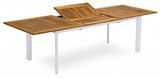 Nydala Bord 96x200/280 cm Vit/Teak