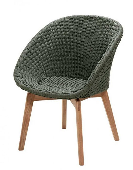 Peacock Stol Dark Green/Teak