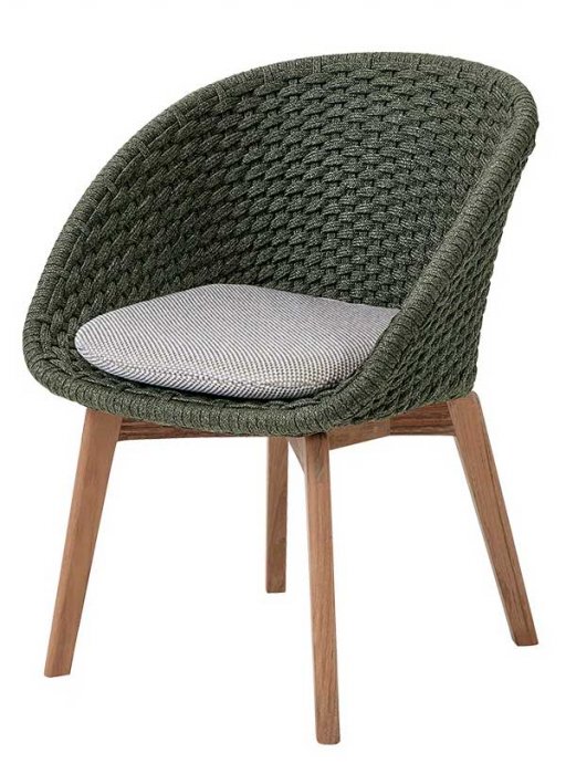 Peacock Stol Dark Green/Teak