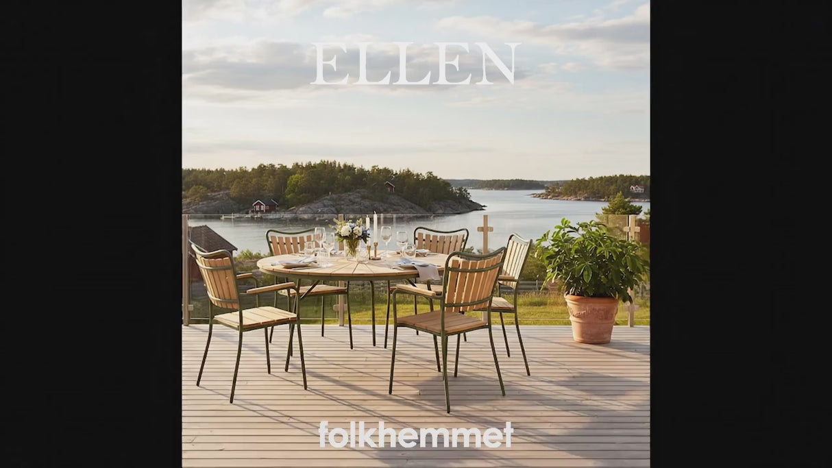 Ellen Trädgårdsbord i Teak och Aluminium 110 cm, Antracit