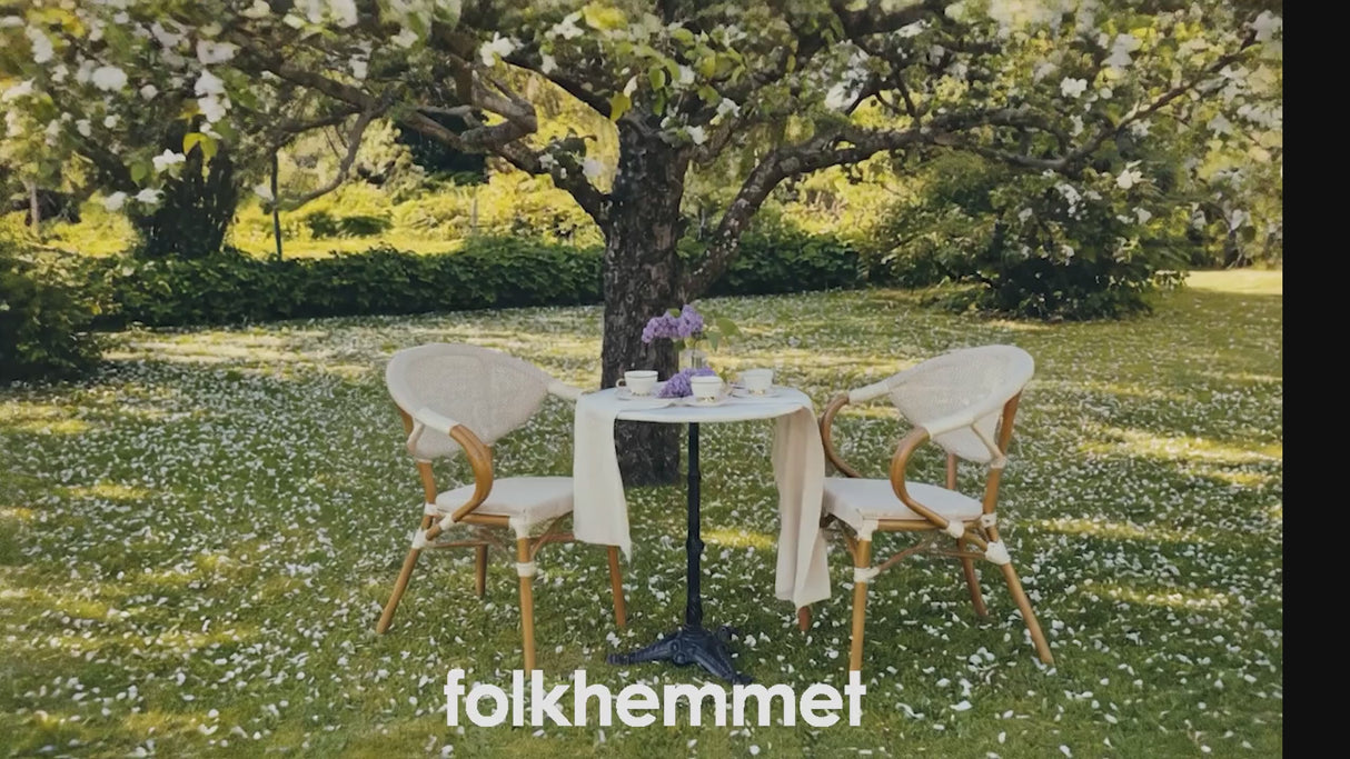 Krögaren Utebord Ø60 cm Vit/Svart