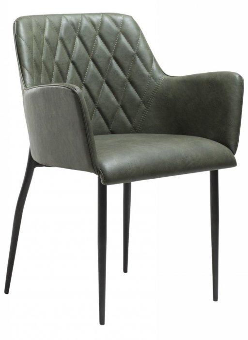 Rombo Karmstol Grönt Vintagekonstläder