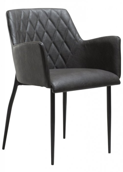 Rombo Karmstol Grå Vintagekonstläder