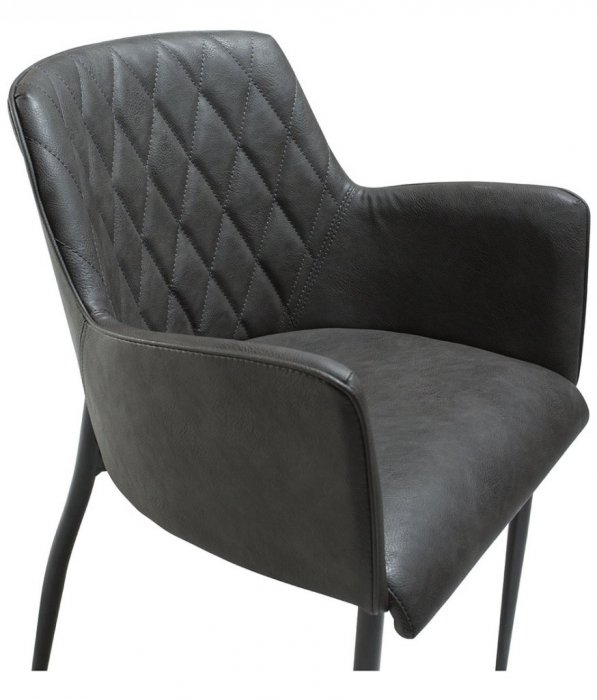 Rombo Karmstol Grå Vintagekonstläder