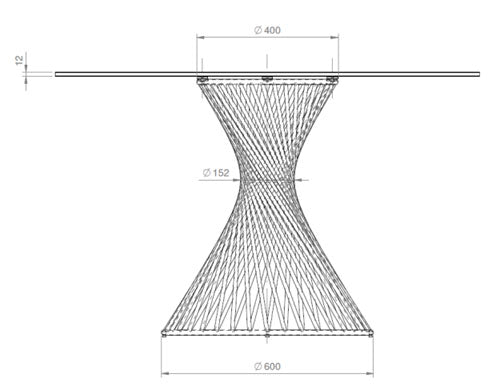 Vortex Bord Runt 120cm Glas