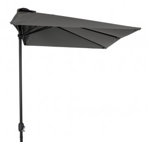 Rektangulärt halvt parasoll med fällfunktion. Passar på balkongen eller mot väggen. Kvitter parasollfot är lämplig till.