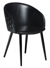 Dual stol karm svart konstläder vintage