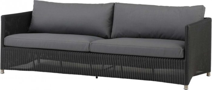 Diamond lounge 3-suts soffa Grafit Cane-Line fiber