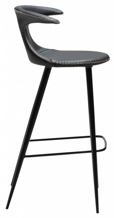 Flair barStol svart läder / svarta Metallben