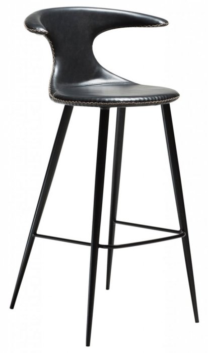 Flair barStol svart vintage konstläder / svarta Metallben