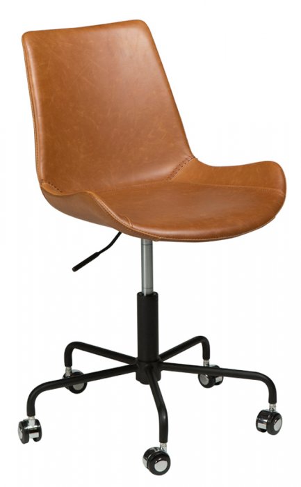 Hype kontorsstol ljusbrunt vintage konstläder svarta ben