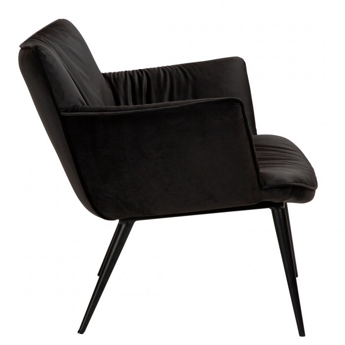 Join Fåtölj Lounge Chair Meteorite black velvet w. black legs